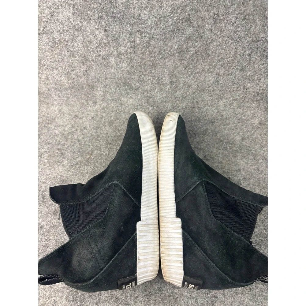 Sorel Out N About Chelsea Wedge Sneakers Womens 8 Black Suede Booties
